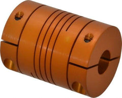 Lovejoy - 3/8" Max Bore Diam, Flexible Clamp Hub Coupling - 1.12" OD, 1-1/2" OAL, Anodized Aluminum - Exact Tool & Supply