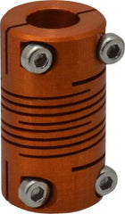 Lovejoy - 1/4" Max Bore Diam, Flexible Clamp Hub Coupling - 1/2" OD, 0.9" OAL, Anodized Aluminum - Exact Tool & Supply