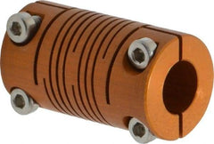 Lovejoy - 1/4" Max Bore Diam, Flexible Clamp Hub Coupling - 1/2" OD, 0.9" OAL, Anodized Aluminum - Exact Tool & Supply