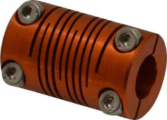 Lovejoy - 5/16" Max Bore Diam, Flexible Clamp Hub Coupling - 0.63" OD, 1" OAL, Anodized Aluminum - Exact Tool & Supply