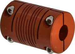 Lovejoy - 1/2" Max Bore Diam, Flexible Clamp Hub Coupling - 1" OD, 1-1/2" OAL, Anodized Aluminum - Exact Tool & Supply