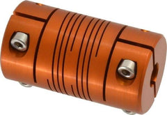 Lovejoy - 5/8" Max Bore Diam, Flexible Clamp Hub Coupling - 1-1/4" OD, 2-1/4" OAL, Anodized Aluminum - Exact Tool & Supply