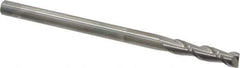 Accupro - 1/4", 1" LOC, 1/4" Shank Diam, 4" OAL, 2 Flute, Solid Carbide Square End Mill - Single End, Uncoated, Spiral Flute, 40° Helix, Centercutting, Right Hand Cut, Right Hand Flute - Exact Tool & Supply