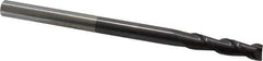 Accupro - 1/4", 1" LOC, 1/4" Shank Diam, 4" OAL, 2 Flute, Solid Carbide Square End Mill - Single End, AlTiN Finish, Spiral Flute, 40° Helix, Centercutting, Right Hand Cut, Right Hand Flute - Exact Tool & Supply