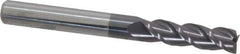 Accupro - 5/16", 1-1/8" LOC, 5/16" Shank Diam, 3" OAL, 3 Flute, Solid Carbide Square End Mill - Single End, AlTiN Finish, Spiral Flute, 40° Helix, Centercutting, Right Hand Cut, Right Hand Flute - Exact Tool & Supply