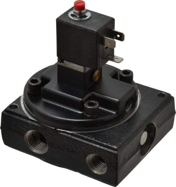 Norgren - 1.5 CV Rate, 1/4" NPT Inlet 1/4 Basic Valves - 1/4" NPT Inlet, Poppet Valve, Solenoid Actuator - Exact Tool & Supply