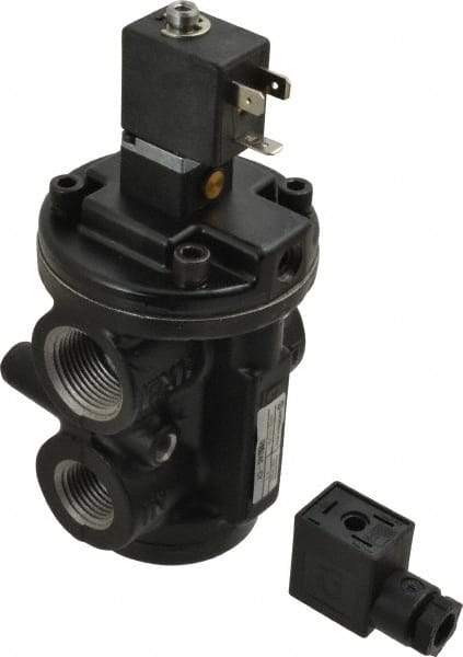 Norgren - 4.6 CV Rate, 1/2" NPT Inlet 1/2 Basic Valves - 1/2" NPT Inlet, Poppet Valve, Solenoid Actuator - Exact Tool & Supply