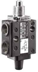 Norgren - 0.34 CV Rate, 1/8" NPT Inlet 5/2 Super Mechanical Valve - 1/8" NPT Inlet, Packed Spool Valve, Plunger Actuator - Exact Tool & Supply