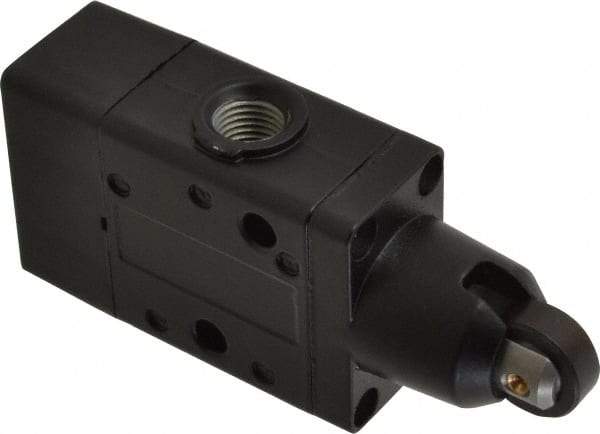 Norgren - 0.98 CV Rate, 1/4" NPT Inlet 3/2 Super Mechanical Valve - 1/4" NPT Inlet, Packed Spool Valve, Roller Actuator - Exact Tool & Supply