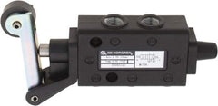 Norgren - 0.34 CV Rate, 1/8" NPT Inlet 5/2 Super Mechanical Valve - 1/8" NPT Inlet, Packed Spool Valve, Roller Lever Actuator - Exact Tool & Supply