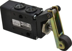 Norgren - 0.98 CV Rate, 1/4" NPT Inlet 3/2 Super Mechanical Valve - 1/4" NPT Inlet, Packed Spool Valve, Roller Lever Actuator - Exact Tool & Supply
