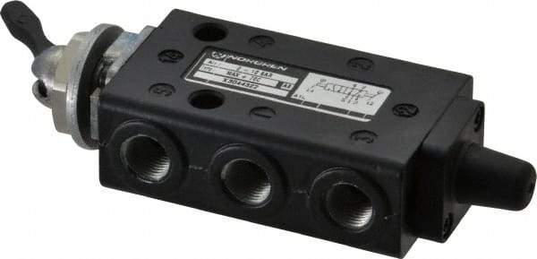 Norgren - 1/8" NPT Packed Spool Valve - Toggle Type, Lever Activation & 0.34 CV Rate - Exact Tool & Supply
