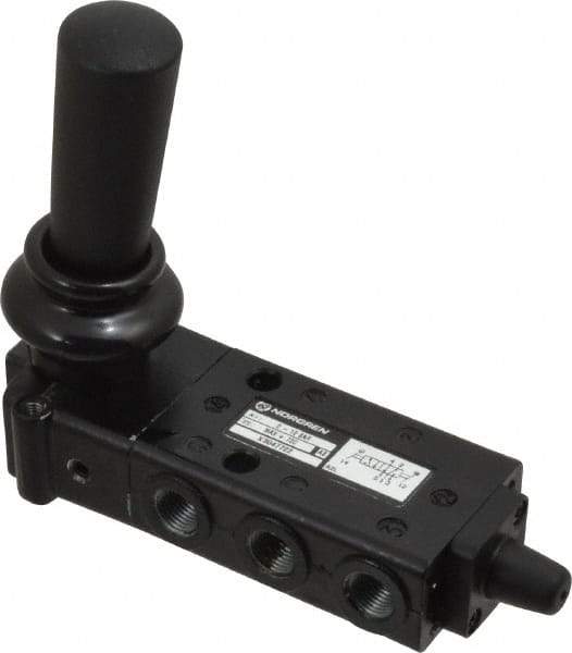 Norgren - 1/8" NPT Packed Spool Valve - Lever Type, Lever Activation & 0.34 CV Rate - Exact Tool & Supply