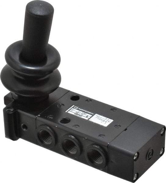 Norgren - 1/4" NPT Packed Spool Valve - Lever Type, Spring Activation & 0.98 CV Rate - Exact Tool & Supply