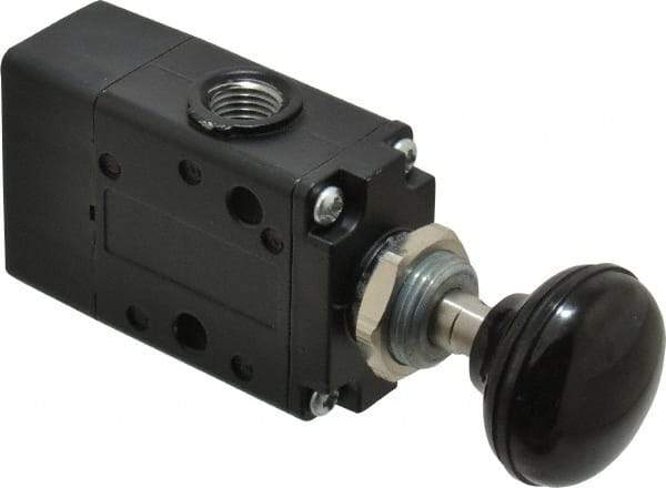 Norgren - 1/4" NPT Packed Spool Valve - Button Type, Spring Activation & 0.98 CV Rate - Exact Tool & Supply