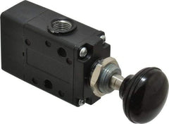 Norgren - 1/4" NPT Packed Spool Valve - Button Type, Spring Activation & 0.98 CV Rate - Exact Tool & Supply