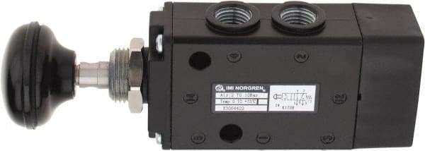 Norgren - 1/4" NPT Packed Spool Valve - Button Type, Spring Activation & 0.98 CV Rate - Exact Tool & Supply