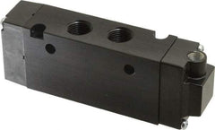 Parker - 3/8", 4-Way Body Ported Stacking Solenoid Valve - 2.7 CV Rate, 1.89" High x 5.26" Long - Exact Tool & Supply