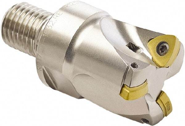 Seco - 20mm Cut Diam, 0.028" Max Depth, M10 Modular Connection Indexable High-Feed End Mill - Screw Holding Method, 218.19-100 Insert, R217.21 Toolholder, Through Coolant - Exact Tool & Supply