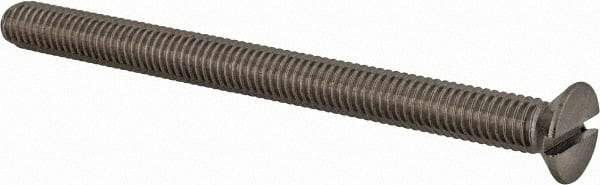Value Collection - M6x1.00 Metric Coarse, 75mm OAL Slotted Drive Machine Screw - Flat Head, Grade 18-8 & A2 Stainless Steel, Uncoated, Without Washer - Exact Tool & Supply