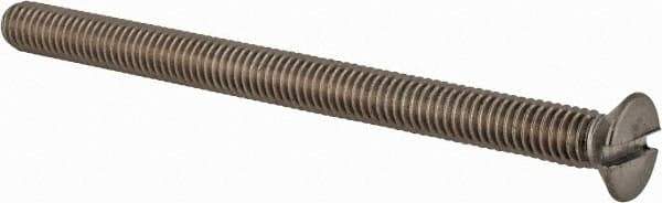 Value Collection - M6x1.00 Metric Coarse, 80mm OAL Slotted Drive Machine Screw - Flat Head, Grade 18-8 & A2 Stainless Steel, Uncoated, Without Washer - Exact Tool & Supply