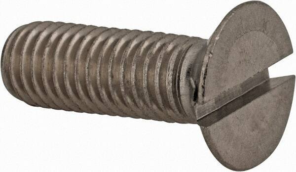 Value Collection - M8x1.25 Metric Coarse, 25mm OAL Slotted Drive Machine Screw - Flat Head, Grade 18-8 & A2 Stainless Steel, Uncoated, Without Washer - Exact Tool & Supply