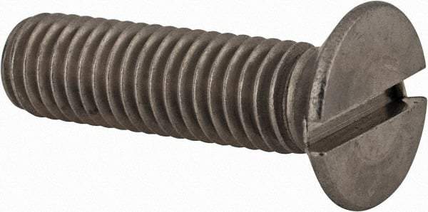 Value Collection - M8x1.25 Metric Coarse, 30mm OAL Slotted Drive Machine Screw - Flat Head, Grade 18-8 & A2 Stainless Steel, Uncoated, Without Washer - Exact Tool & Supply
