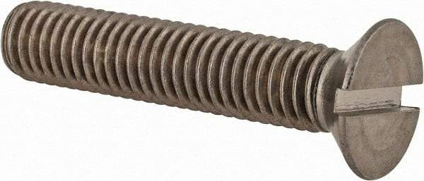 Value Collection - M8x1.25 Metric Coarse, 40mm OAL Slotted Drive Machine Screw - Flat Head, Grade 18-8 & A2 Stainless Steel, Uncoated, Without Washer - Exact Tool & Supply