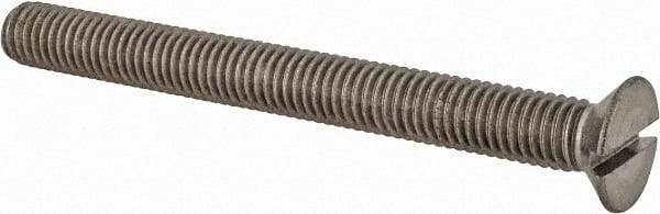 Value Collection - M8x1.25 Metric Coarse, 80mm OAL Slotted Drive Machine Screw - Flat Head, Grade 18-8 & A2 Stainless Steel, Uncoated, Without Washer - Exact Tool & Supply