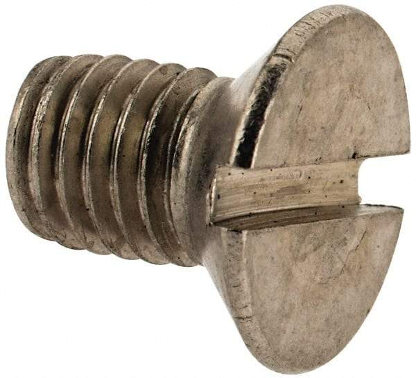 Value Collection - M10x1.50 Metric Coarse, 16mm OAL Slotted Drive Machine Screw - Flat Head, Grade 18-8 & A2 Stainless Steel, Uncoated, Without Washer - Exact Tool & Supply