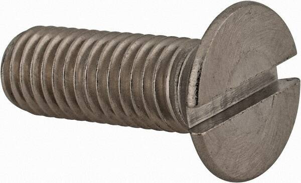 Value Collection - M10x1.50 Metric Coarse, 30mm OAL Slotted Drive Machine Screw - Flat Head, Grade 18-8 & A2 Stainless Steel, Uncoated, Without Washer - Exact Tool & Supply