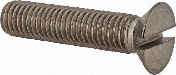Value Collection - M10x1.50 Metric Coarse, 45mm OAL Slotted Drive Machine Screw - Flat Head, Grade 18-8 & A2 Stainless Steel, Uncoated, Without Washer - Exact Tool & Supply