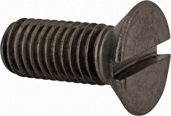 Value Collection - M12x1.75 Metric Coarse, 30mm OAL Slotted Drive Machine Screw - Flat Head, Grade 18-8 & A2 Stainless Steel, Uncoated, Without Washer - Exact Tool & Supply