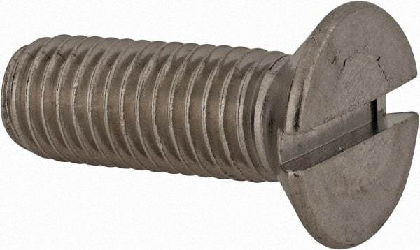 Value Collection - M12x1.75 Metric Coarse, 35mm OAL Slotted Drive Machine Screw - Flat Head, Grade 18-8 & A2 Stainless Steel, Uncoated, Without Washer - Exact Tool & Supply