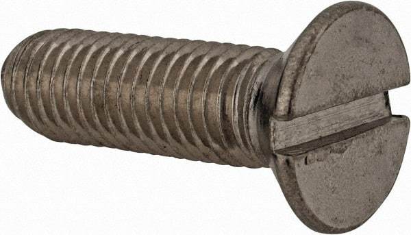 Value Collection - M12x1.75 Metric Coarse, 40mm OAL Slotted Drive Machine Screw - Flat Head, Grade 18-8 & A2 Stainless Steel, Uncoated, Without Washer - Exact Tool & Supply
