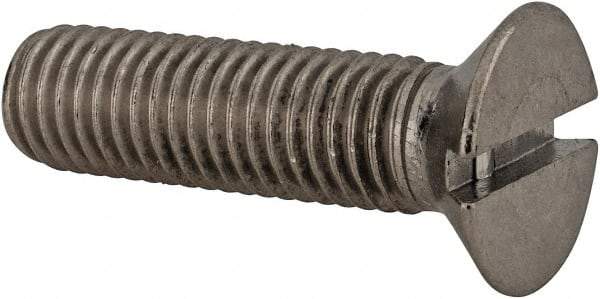 Value Collection - M12x1.75 Metric Coarse, 45mm OAL Slotted Drive Machine Screw - Flat Head, Grade 18-8 & A2 Stainless Steel, Uncoated, Without Washer - Exact Tool & Supply