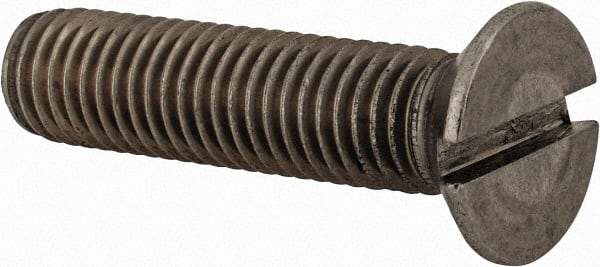 Value Collection - M12x1.75 Metric Coarse, 50mm OAL Slotted Drive Machine Screw - Flat Head, Grade 18-8 & A2 Stainless Steel, Uncoated, Without Washer - Exact Tool & Supply
