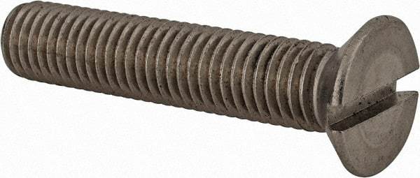 Value Collection - M12x1.75 Metric Coarse, 60mm OAL Slotted Drive Machine Screw - Flat Head, Grade 18-8 & A2 Stainless Steel, Uncoated, Without Washer - Exact Tool & Supply