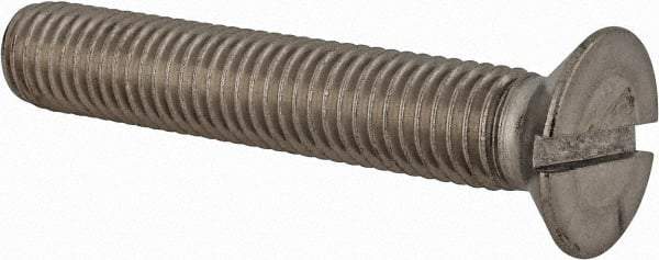 Value Collection - M12x1.75 Metric Coarse, 70mm OAL Slotted Drive Machine Screw - Flat Head, Grade 18-8 & A2 Stainless Steel, Uncoated, Without Washer - Exact Tool & Supply