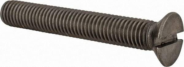 Value Collection - M12x1.75 Metric Coarse, 80mm OAL Slotted Drive Machine Screw - Flat Head, Grade 18-8 & A2 Stainless Steel, Uncoated, Without Washer - Exact Tool & Supply