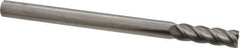 Accupro - 7/16", 1-1/2" LOC, 7/16" Shank Diam, 6" OAL, 4 Flute, Solid Carbide Square End Mill - Single End, Uncoated, Spiral Flute, 40° Helix, Centercutting, Right Hand Cut, Right Hand Flute - Exact Tool & Supply