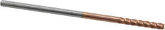 Accupro - 1/8", 3/4" LOC, 1/8" Shank Diam, 3" OAL, 4 Flute, Solid Carbide Square End Mill - Single End, TiCN Finish, Spiral Flute, 40° Helix, Centercutting, Right Hand Cut, Right Hand Flute - Exact Tool & Supply