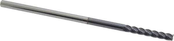 Accupro - 1/8", 3/4" LOC, 1/8" Shank Diam, 3" OAL, 4 Flute, Solid Carbide Square End Mill - Single End, AlTiN Finish, Spiral Flute, 40° Helix, Centercutting, Right Hand Cut, Right Hand Flute - Exact Tool & Supply