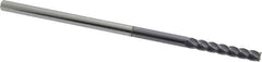 Accupro - 1/8", 3/4" LOC, 1/8" Shank Diam, 3" OAL, 4 Flute, Solid Carbide Square End Mill - Single End, AlTiN Finish, Spiral Flute, 40° Helix, Centercutting, Right Hand Cut, Right Hand Flute - Exact Tool & Supply