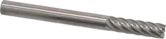 Accupro - 3/16", 5/8" LOC, 3/16" Shank Diam, 2" OAL, 6 Flute, Solid Carbide Square End Mill - Single End, Uncoated, Spiral Flute, 40° Helix, Centercutting, Right Hand Cut, Right Hand Flute - Exact Tool & Supply