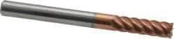 Accupro - 3/16", 5/8" LOC, 3/16" Shank Diam, 2" OAL, 6 Flute, Solid Carbide Square End Mill - Single End, TiCN Finish, Spiral Flute, 40° Helix, Centercutting, Right Hand Cut, Right Hand Flute - Exact Tool & Supply