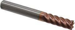 Accupro - 5/16", 7/8" LOC, 5/16" Shank Diam, 2-1/2" OAL, 6 Flute, Solid Carbide Square End Mill - Single End, TiCN Finish, Spiral Flute, 40° Helix, Centercutting, Right Hand Cut, Right Hand Flute - Exact Tool & Supply