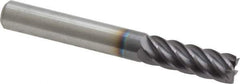 Accupro - 5/16", 7/8" LOC, 5/16" Shank Diam, 2-1/2" OAL, 6 Flute, Solid Carbide Square End Mill - Single End, AlTiN Finish, Spiral Flute, 40° Helix, Centercutting, Right Hand Cut, Right Hand Flute - Exact Tool & Supply