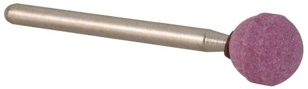 Rex Cut Product - 3/8" Head Diam x 3/8" Thickness, B122, Ball End, Aluminum Oxide Mounted Point - Brown, Medium Grade, 61,650 RPM - Exact Tool & Supply