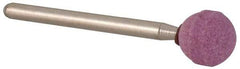 Rex Cut Product - 3/8" Head Diam x 3/8" Thickness, B122, Ball End, Aluminum Oxide Mounted Point - Brown, Medium Grade, 61,650 RPM - Exact Tool & Supply